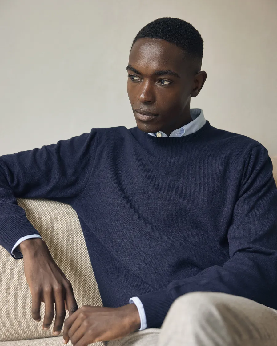 Cashmere Crew Neck Sweater Navy