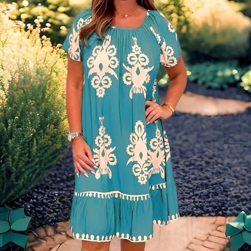 Chic Kleid mit Stickerei