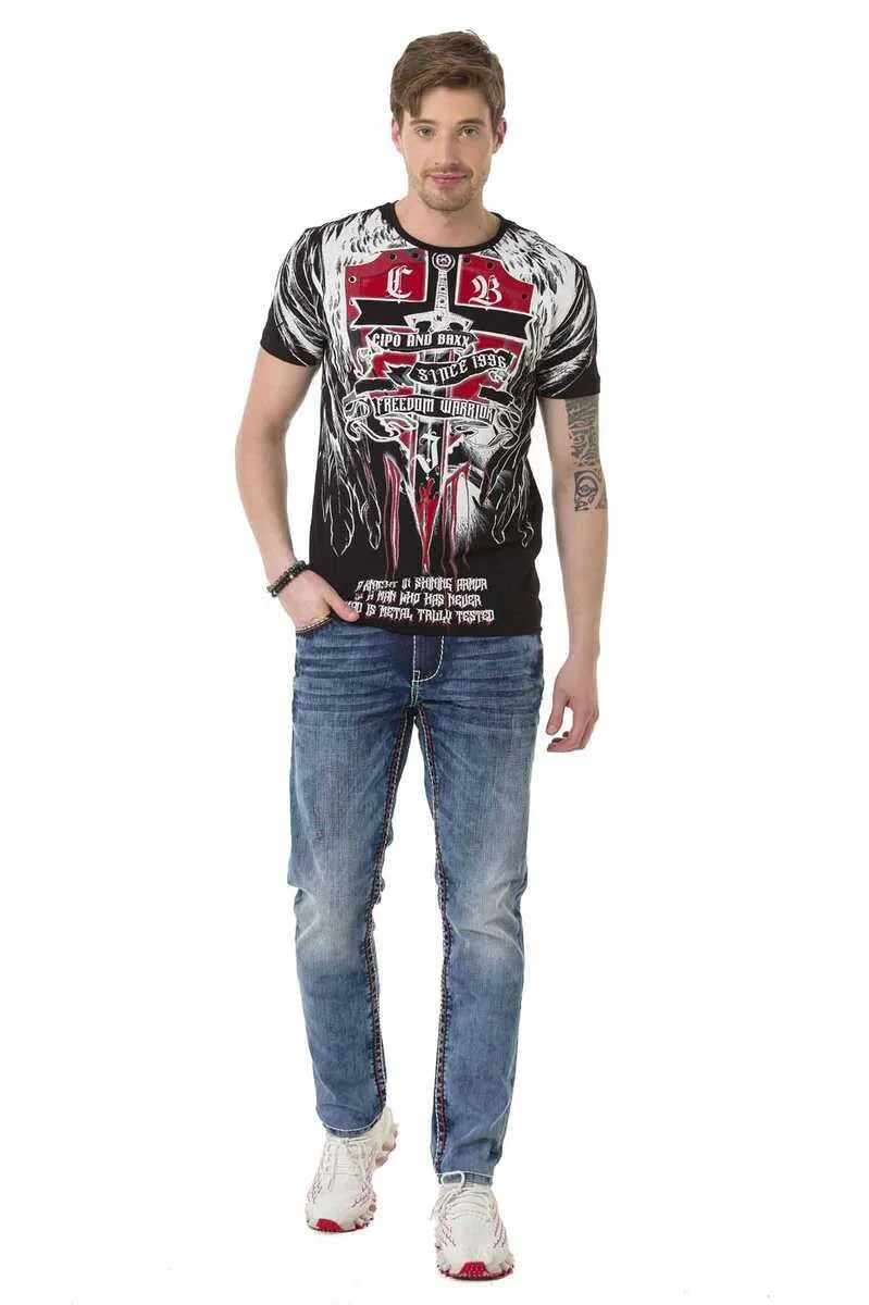 CT673 Herren T-Shirt mit großem Aufdruck
