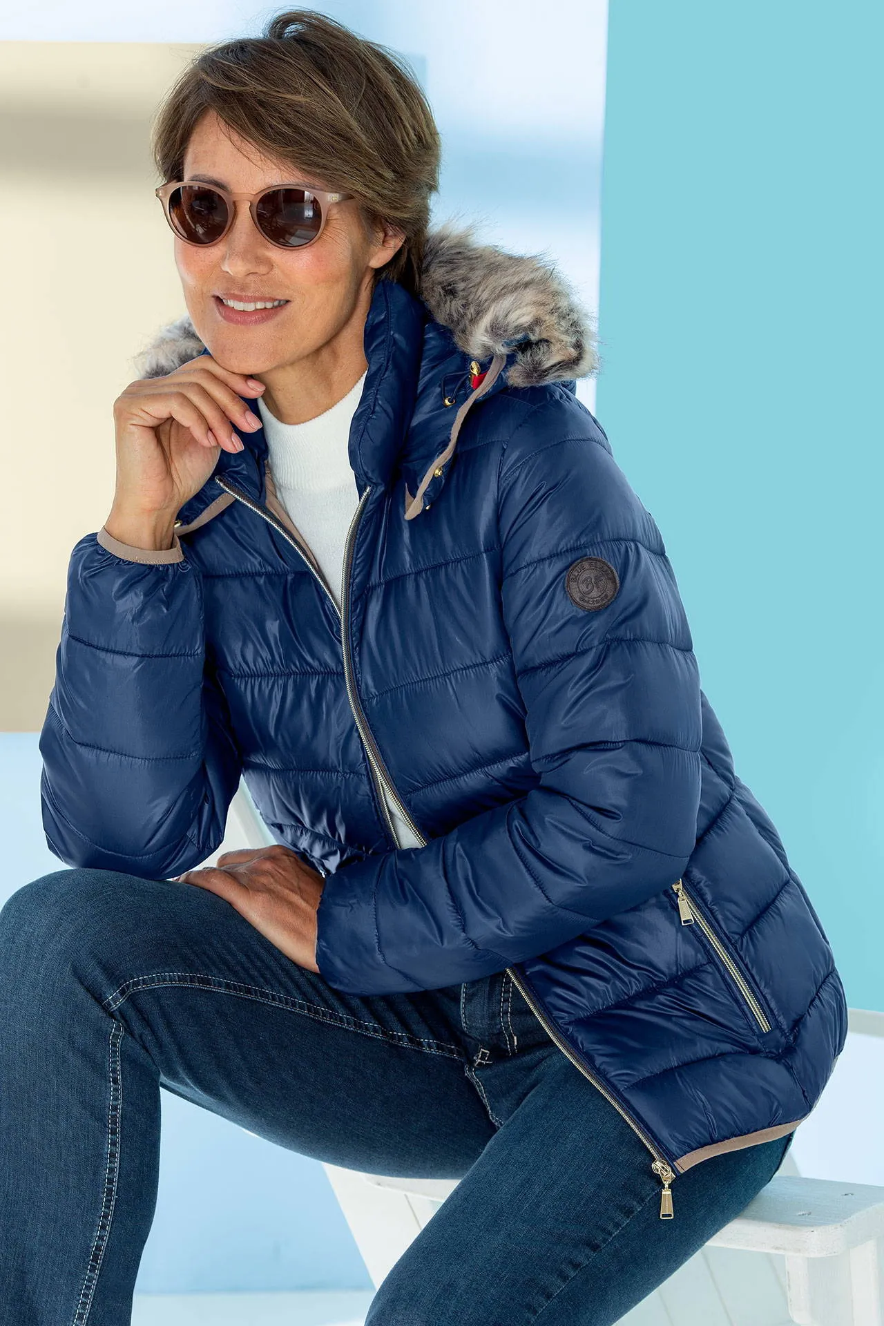 Damen Steppjacke mit Kapuze