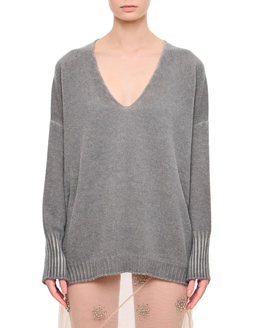 Drumohr  V Neck Sweater Grey 