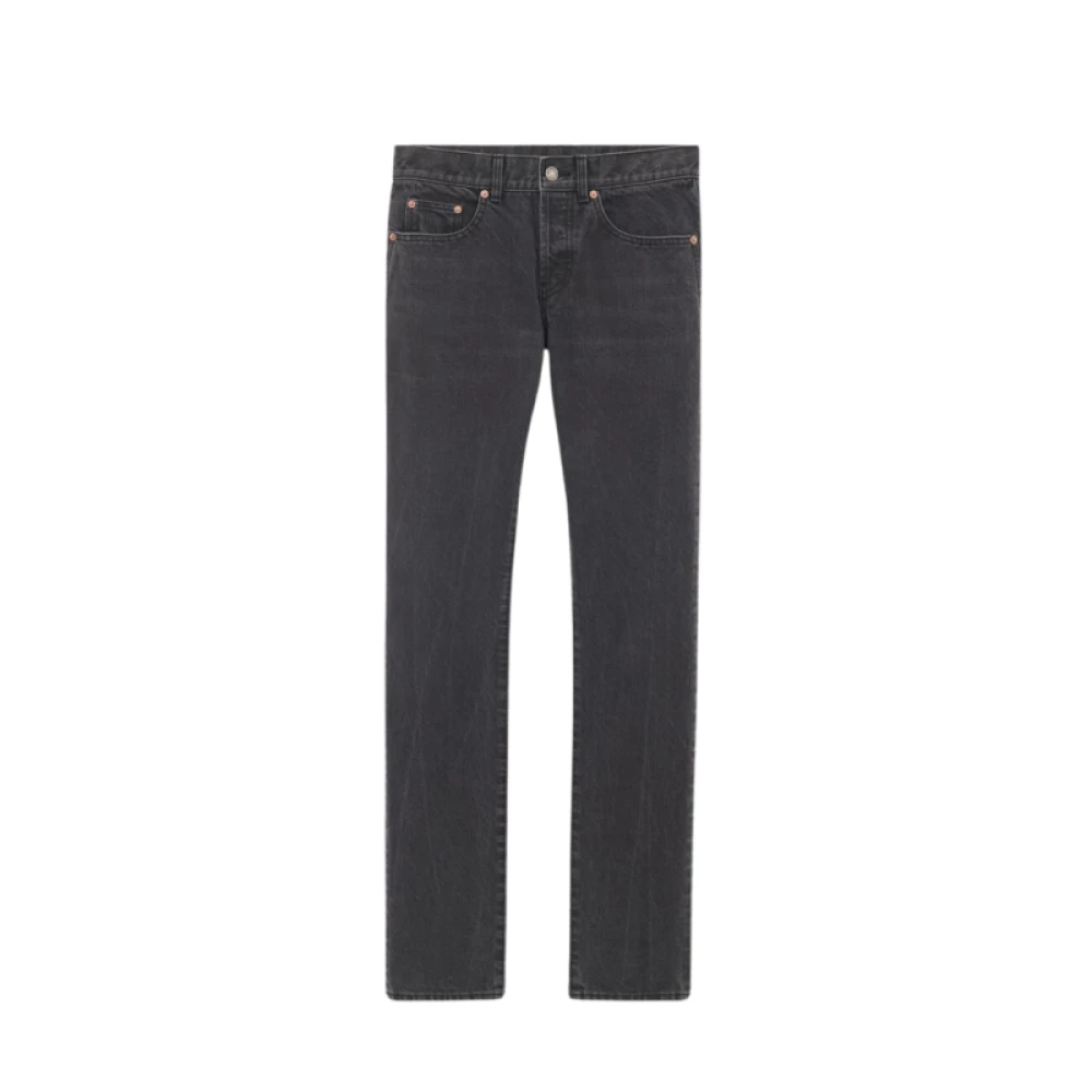 Dunkelgraue Slim Fit Denim Jeans