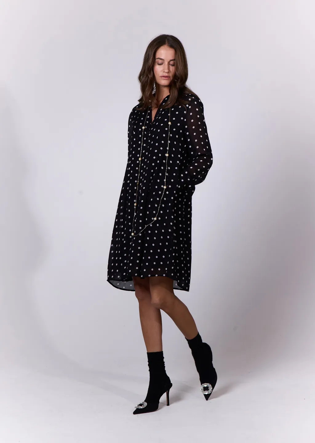 Ester Gepunktetes Kleid  