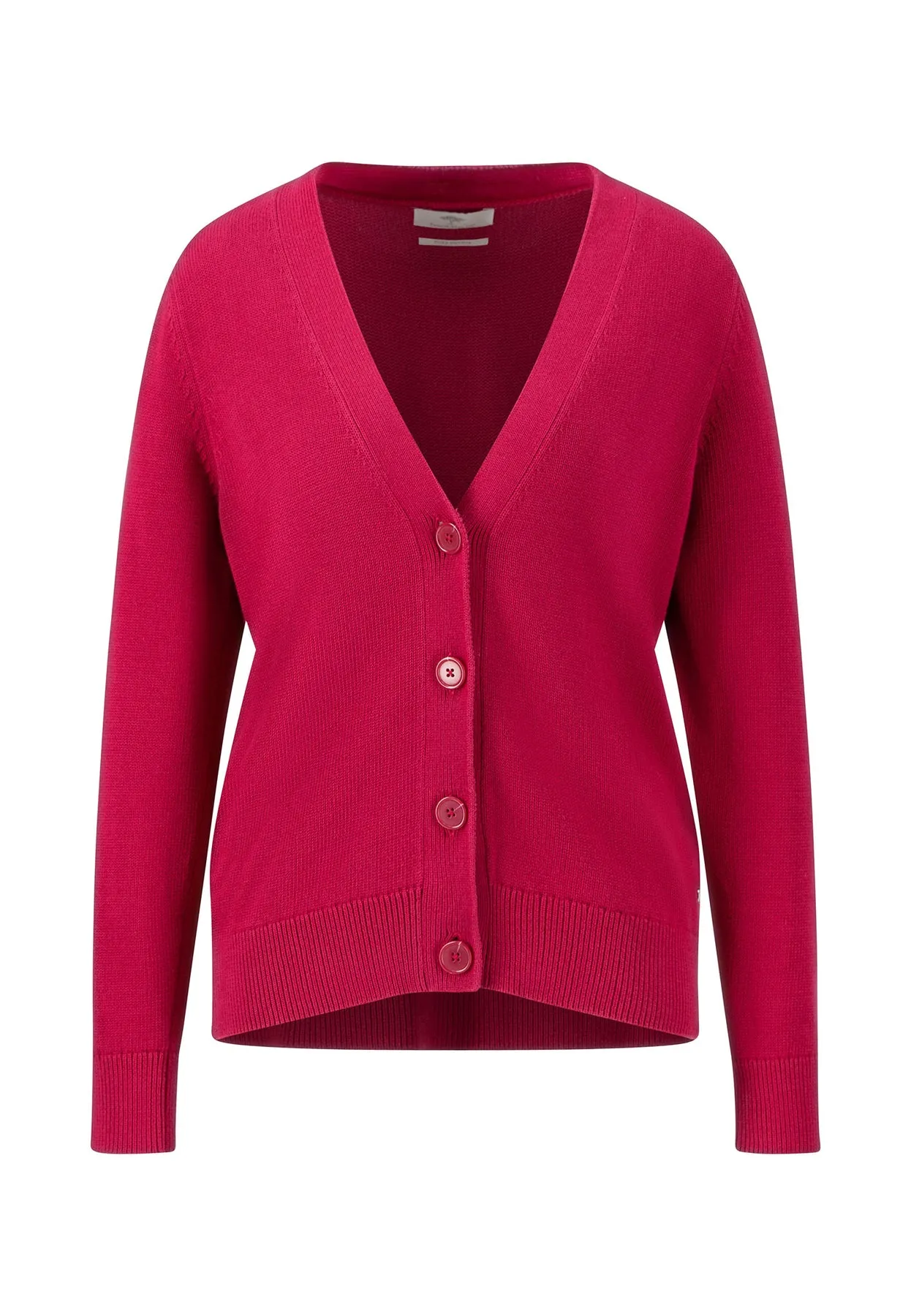 Geknöpfte einfarbige Strickjacke aus reiner Baumwolle
