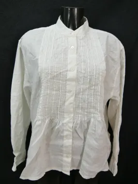 Gr.38 Trachtenbluse weiß Bluse Frankonia Jagd Leinen schlicht TB6472