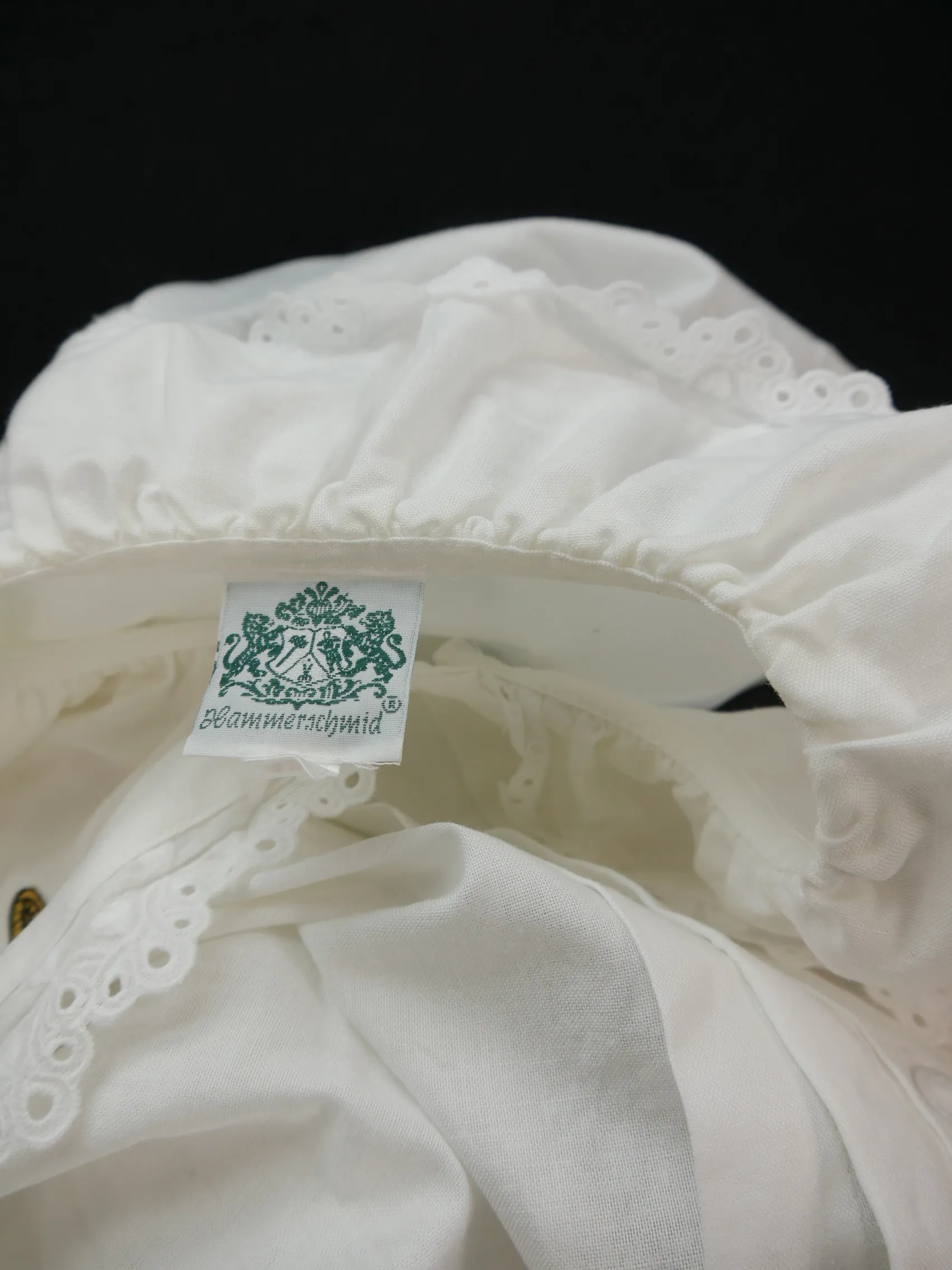 Gr.42 Trachtenbluse Bluse weiß Baumwolle Hammerschmid mit Stickerei TB5384