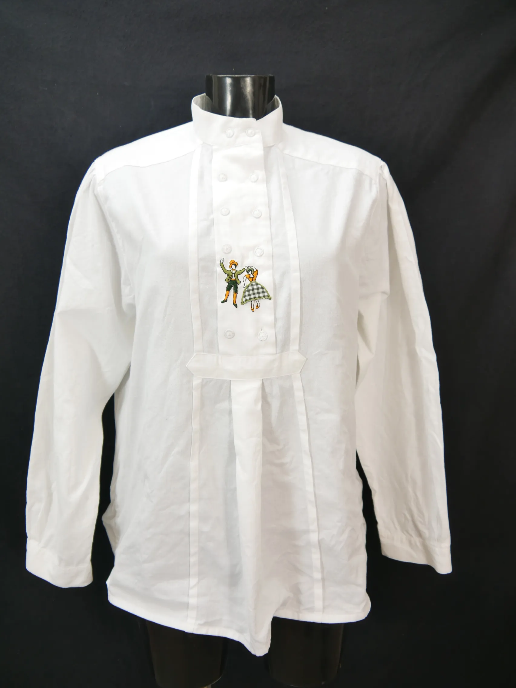 Gr.44 Trachtenbluse weiß Bluse Wallmann Baumwolle mit Stickerei TB7494