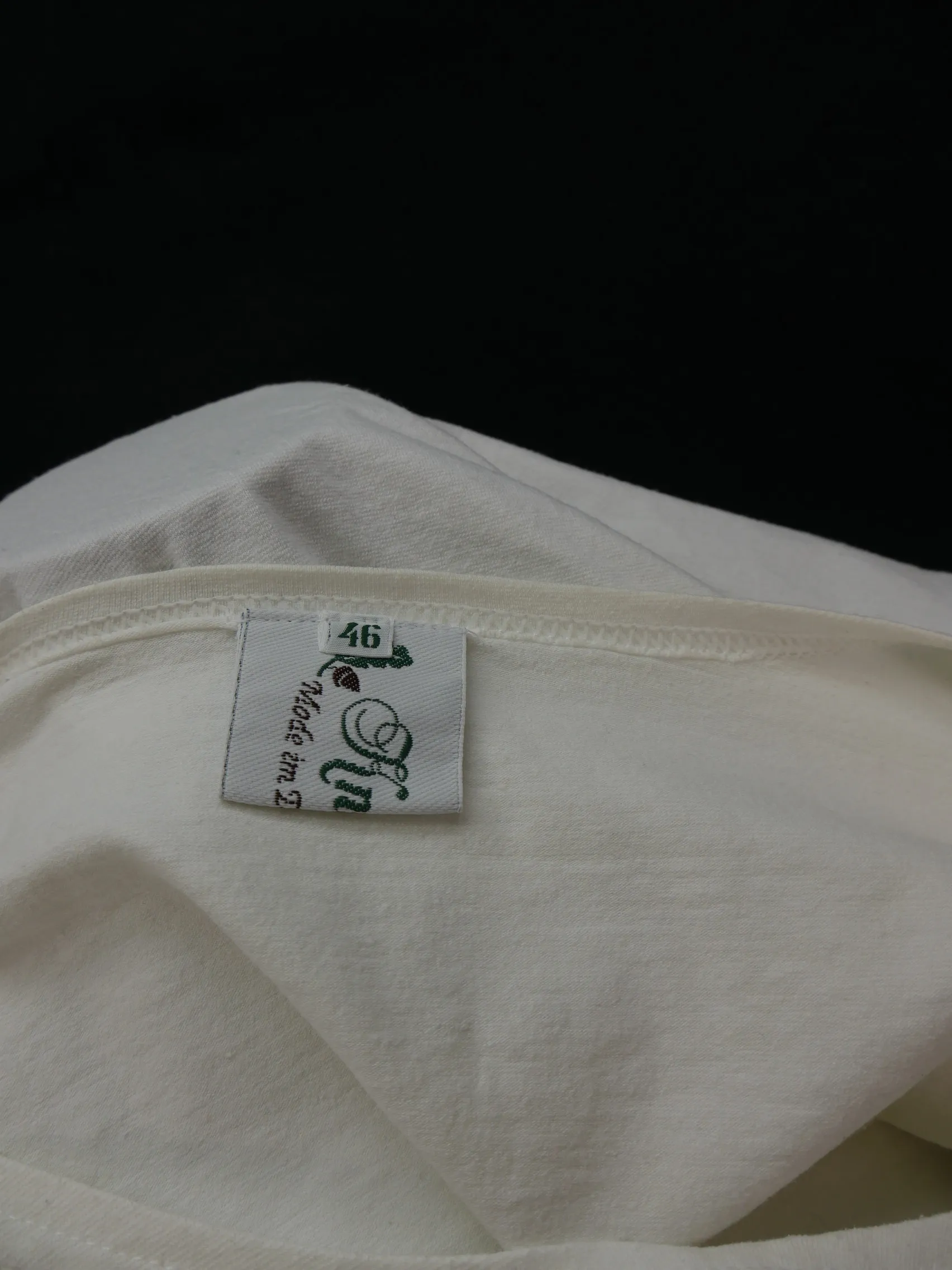 Gr.46 Trachtenbluse Knopp weiß Stretch mit bildschöner Häkelspitze Bluse TB3197
