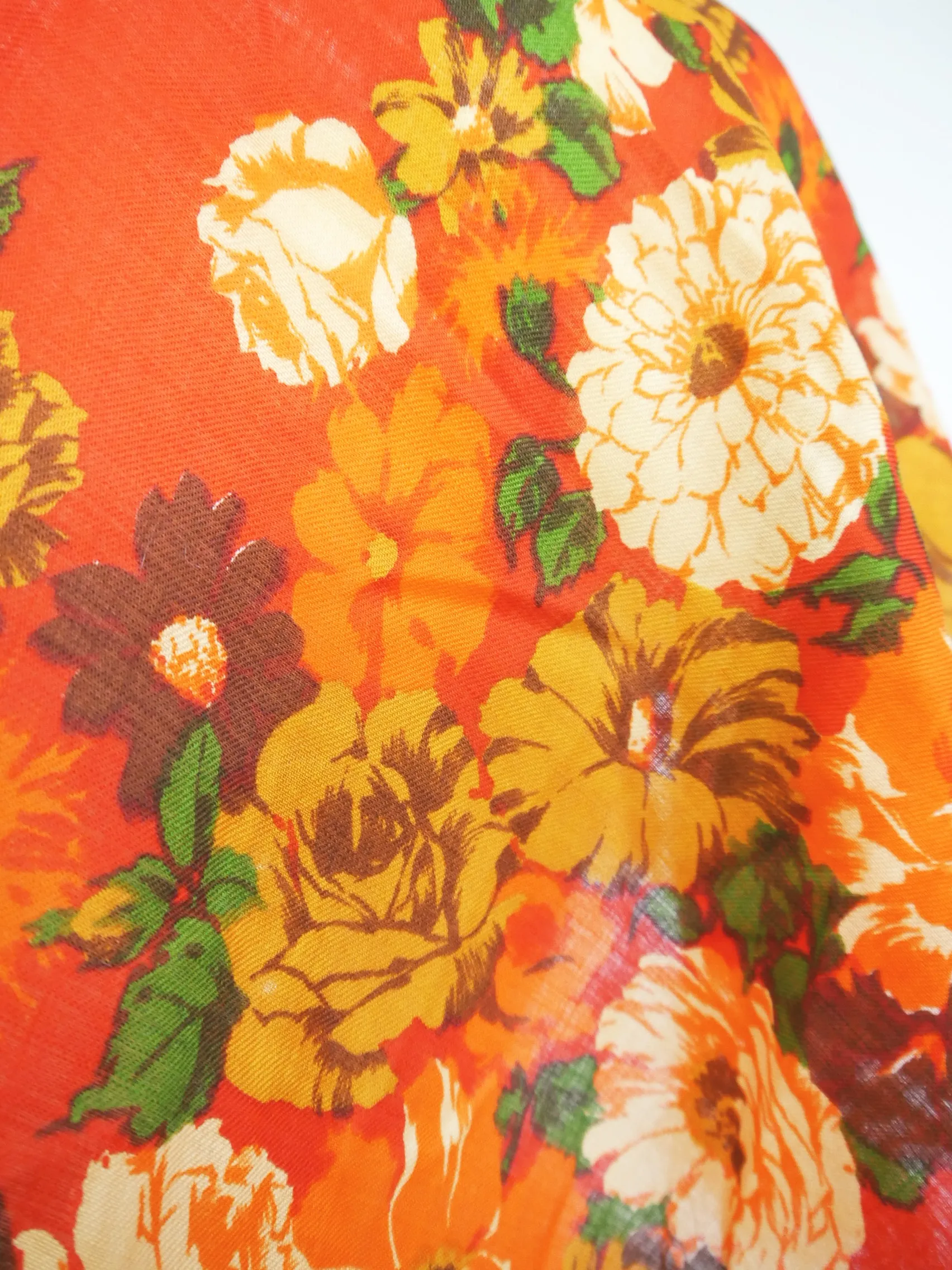 Handbedrucktes Schultertuch rot Kaschmir Wolle Schultertuch Blumenmuster