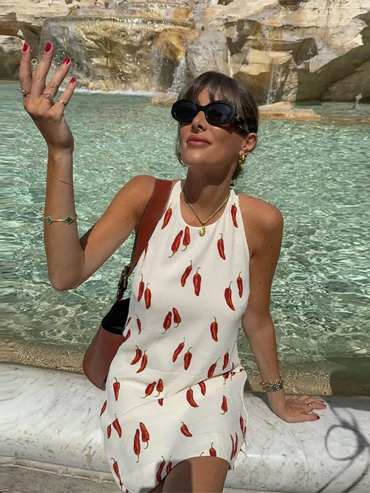 Heidi-Mode | Stylisches Minikleid Mit Chili-Print Für Damen