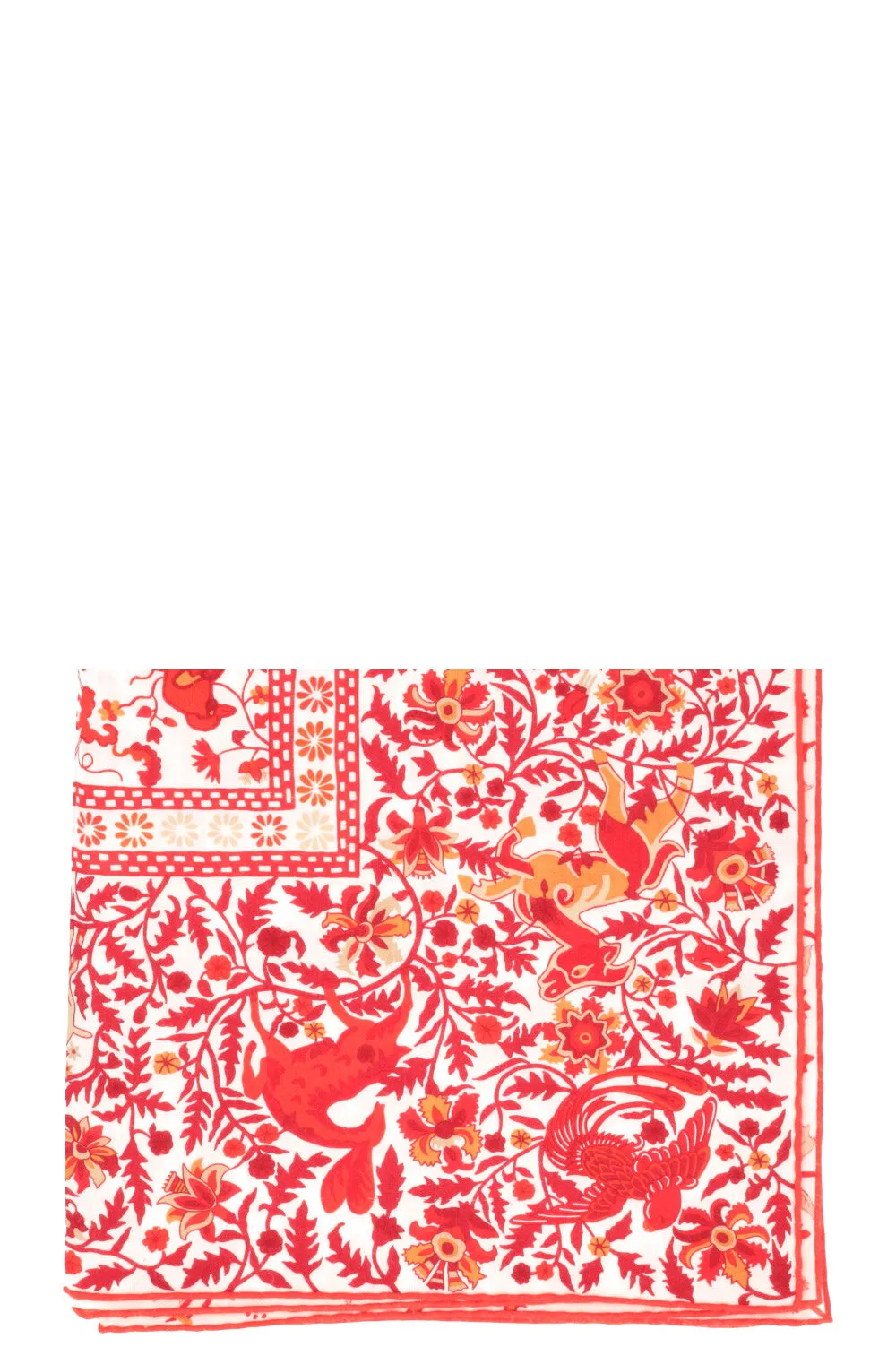 HERMS Jardins de Soie 140 Scarf Cashmere Red