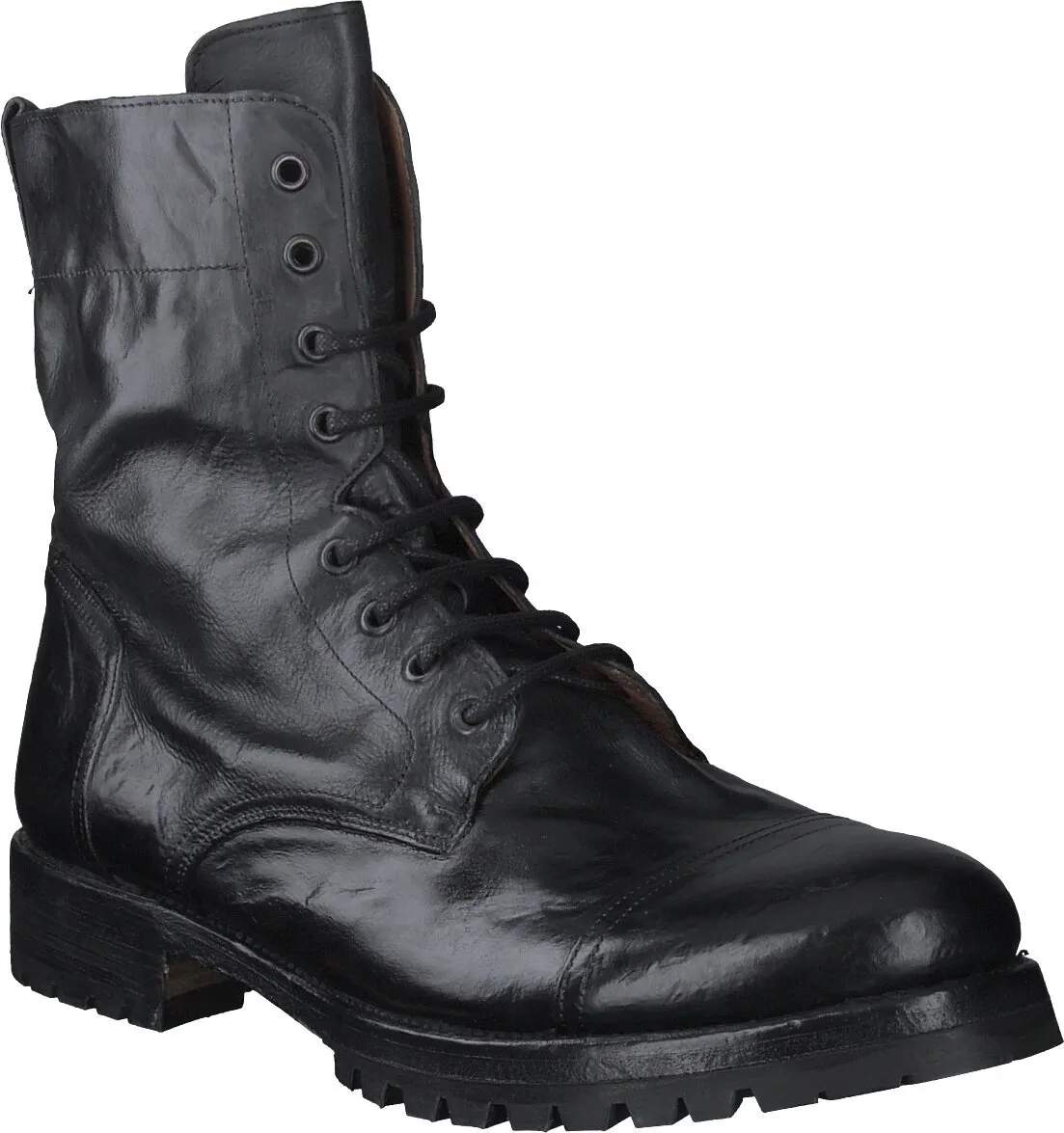Herren-Schnürboots aus Leder 213001968626 (Schwarz)