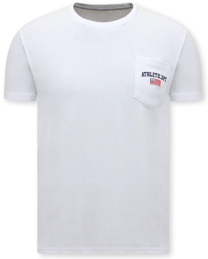 Herren-T-Shirt Weiß mit Rundhalsausschnitt