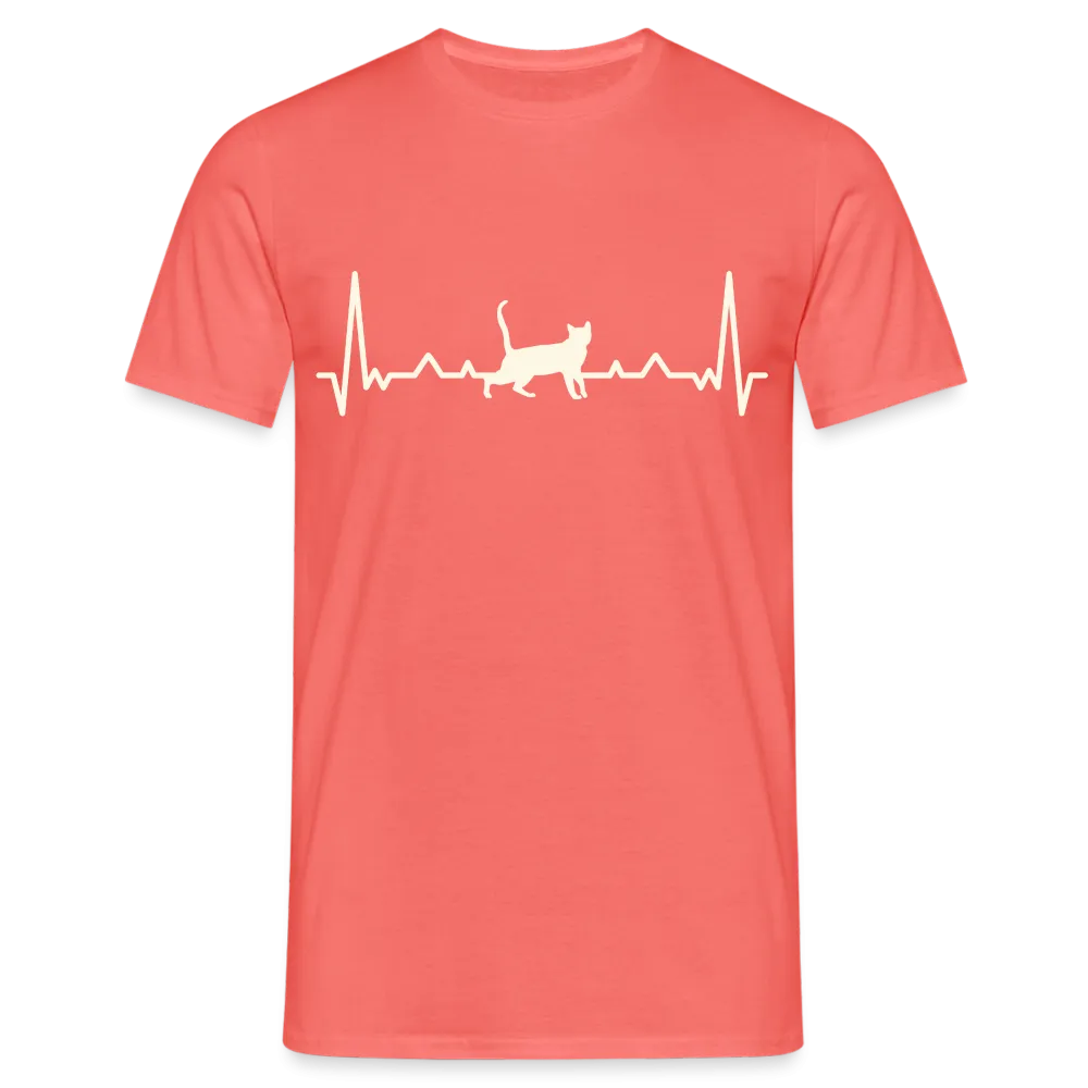 Katzen Liebhaber Shirt Katze EKG Herzschlag T-Shirt