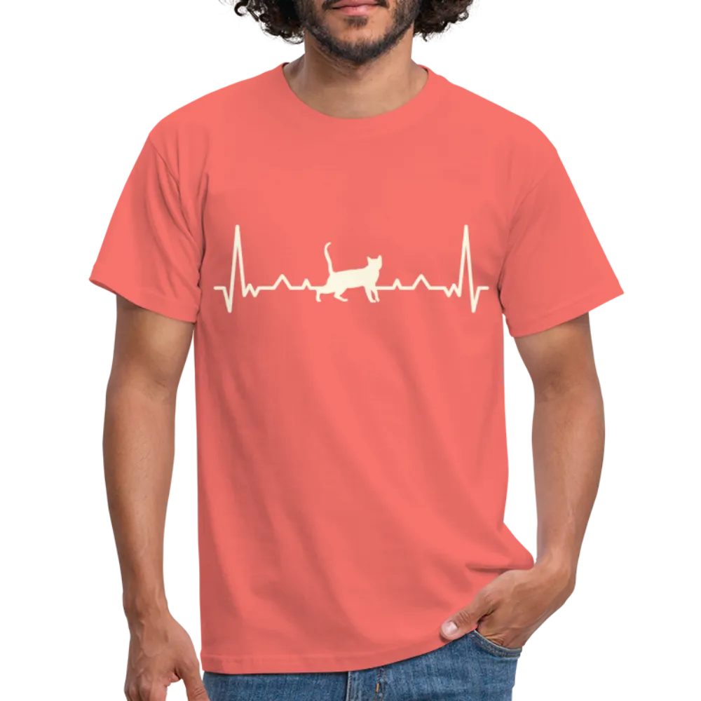 Katzen Liebhaber Shirt Katze EKG Herzschlag T-Shirt