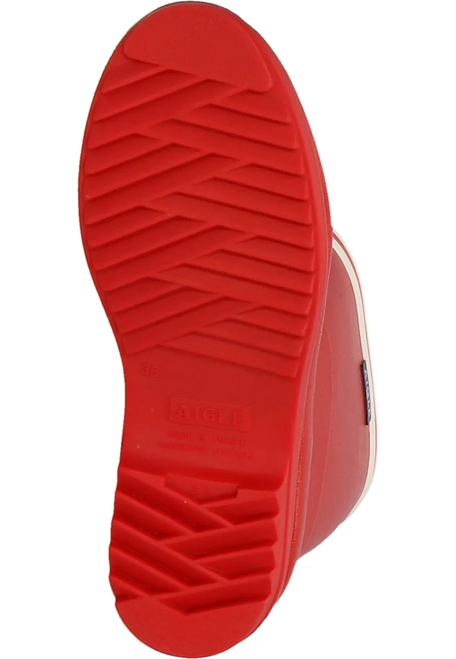 Kurzer Gummistiefel für Damen CHANTEBOOT STRIPES rouge von Aigle | Jetzt entdecken