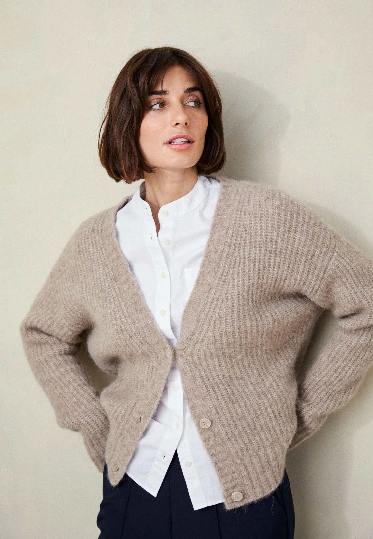 Kuschelige Strickjacke aus Alpaka-Woll-Mix