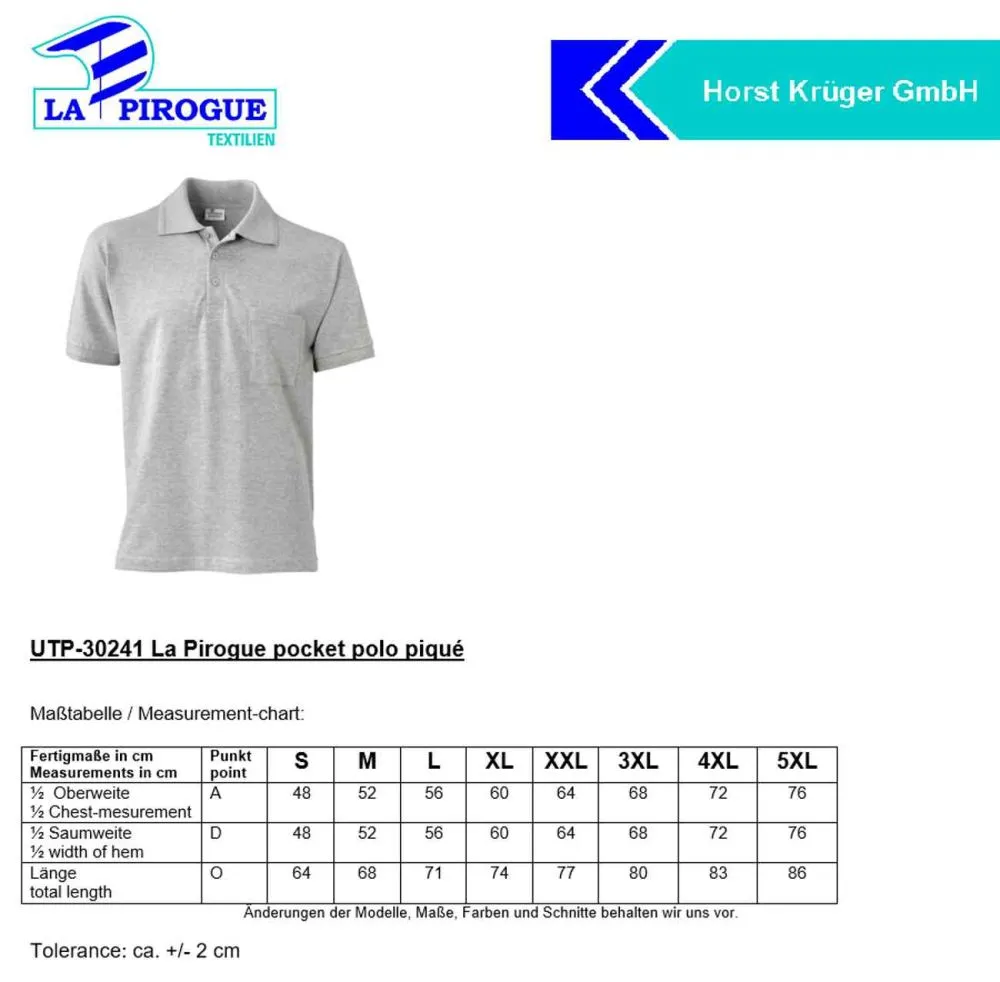 La Pirogue Pocket Polo-Shirt Ashgrau