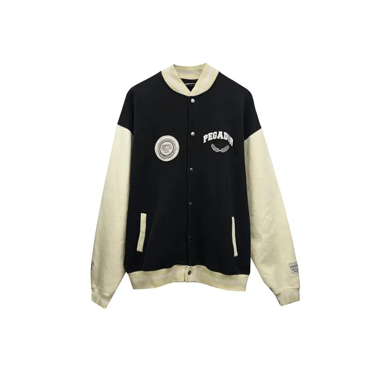 Pegador Herren Jacket Munson Varsity washed phantom black cornsilk
