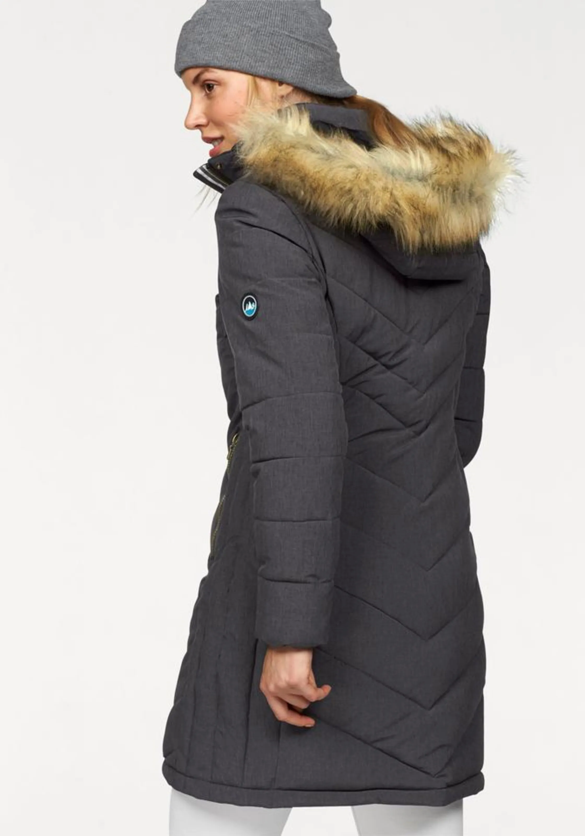 POLARINO Steppjacke in Anthrazit