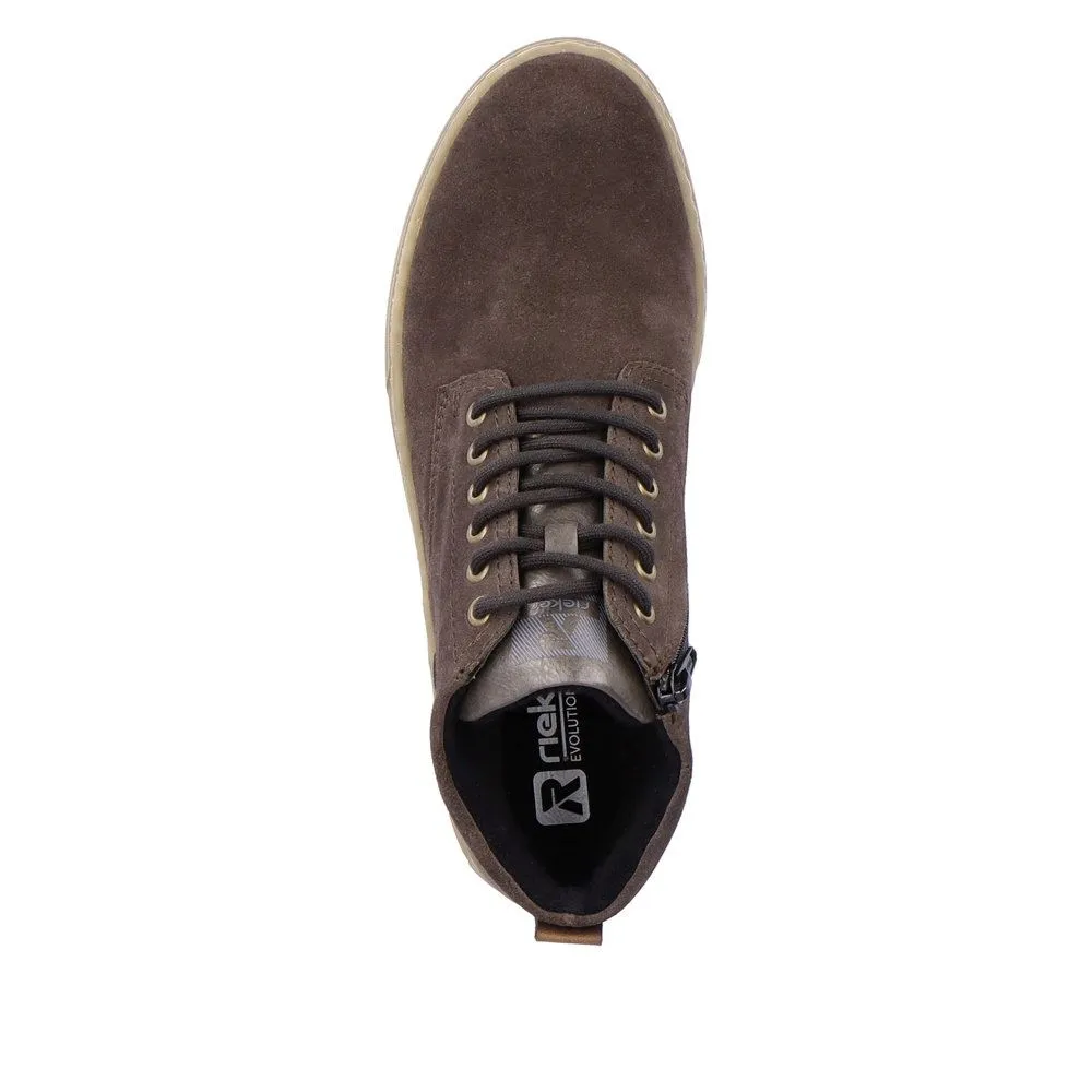 Rieker Evolution Herren Schnürboots Schnürstiefel Rauleder Wechselfußbett grau S23 U0762-45