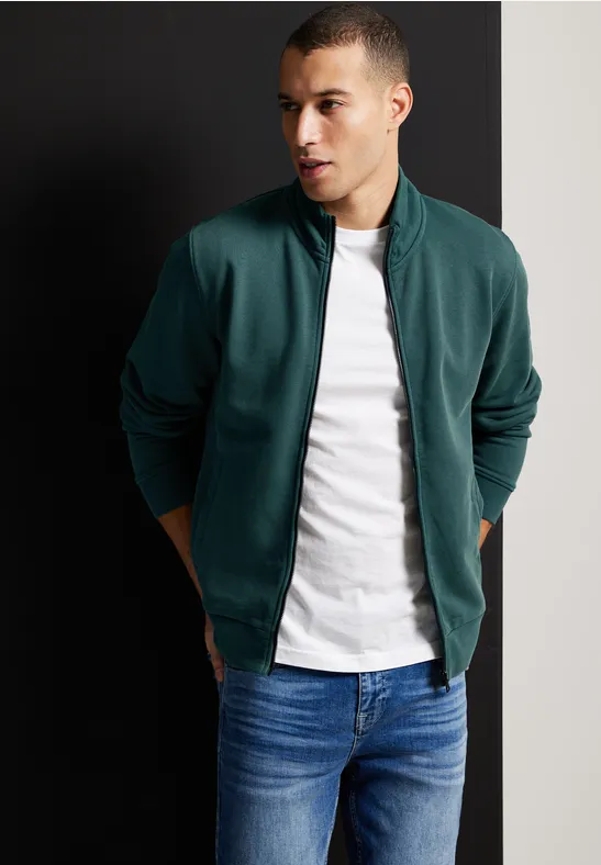 Street One MEN Softe gewaschene Sweatjacke 