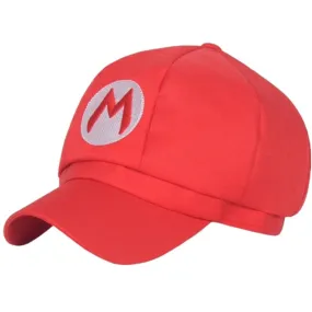 Super Mario Mario Cosplay Cap – Rote Kostüm Kappe mit Rotes "M"