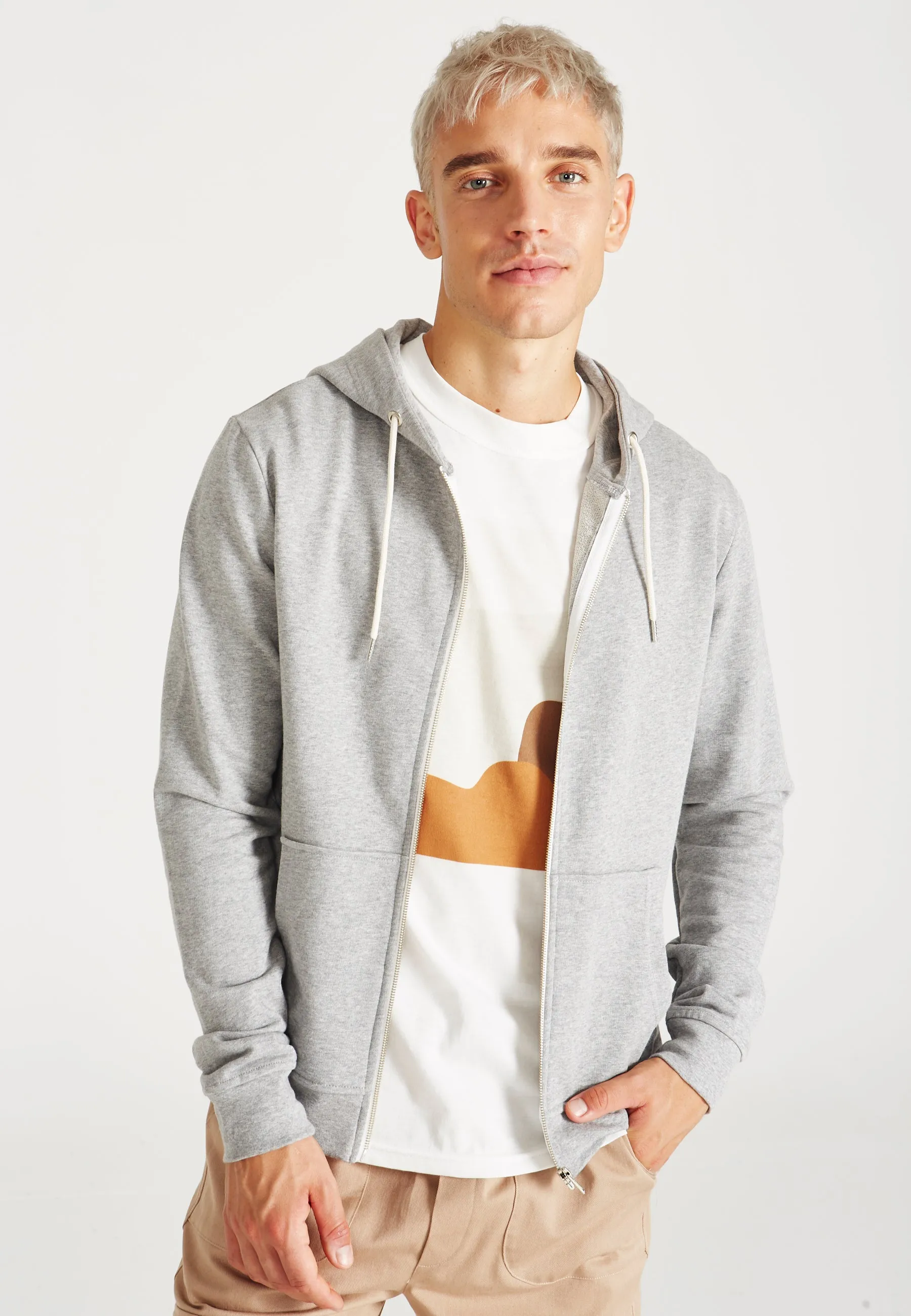 Sweatjacke WINSTON aus Bio-Baumwolle - Grey Melange