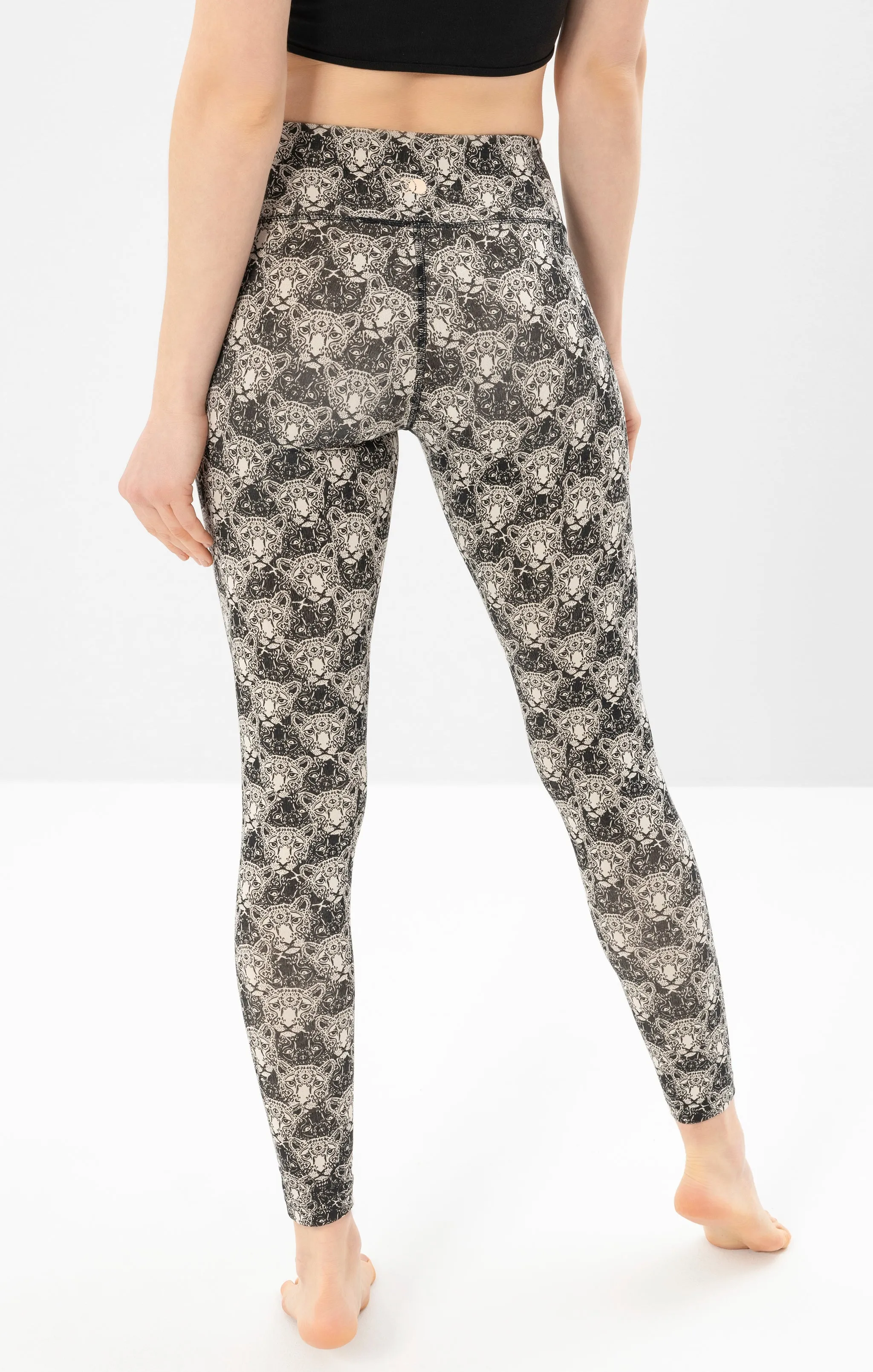 Yoga Leggings Spiritual Leopard Tencel Bio Baumwolle Luna - wei