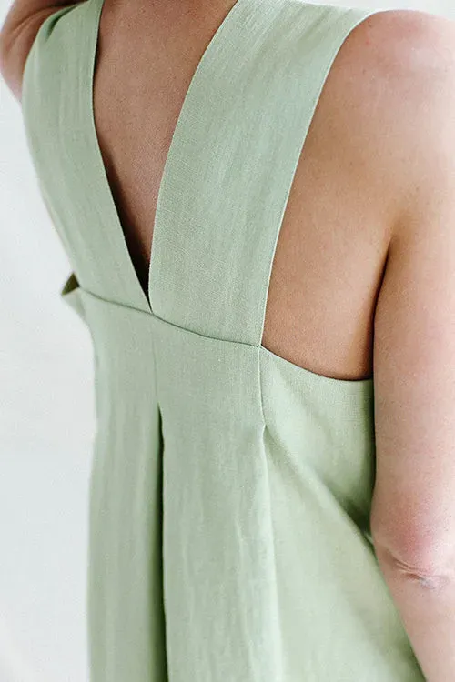 Ärmelloses Maxikleid mit quadratischem Ausschnitt