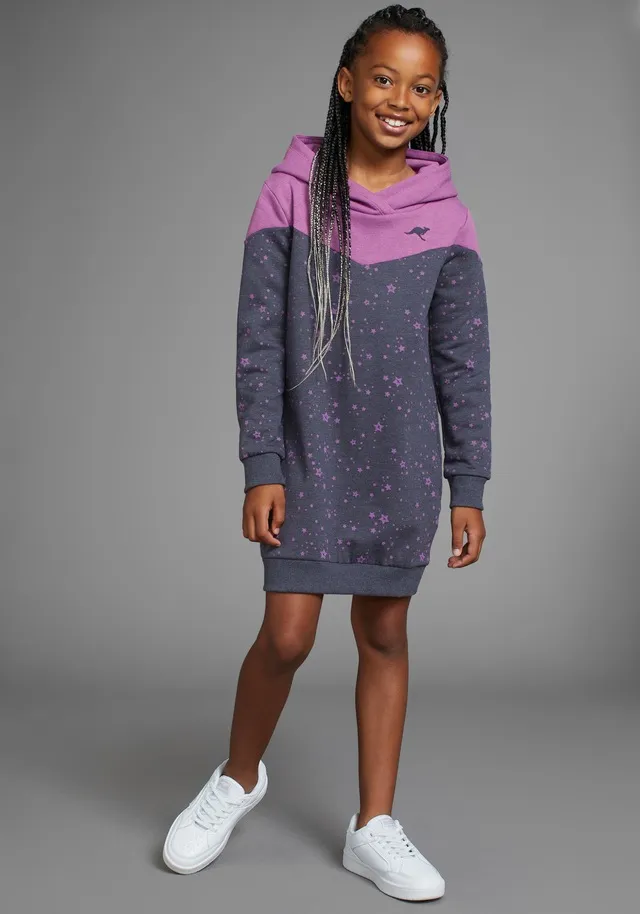 ✵ KangaROOS Sweatkleid »mit süssem allover Druck«, in Colorblocking-Design günstig kaufen | Jelmoli-Versand